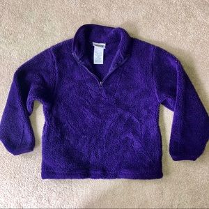 Purple Quarter Zip Fuzzy Cozy Pullover Jacket Sweatshirt Winter Girls